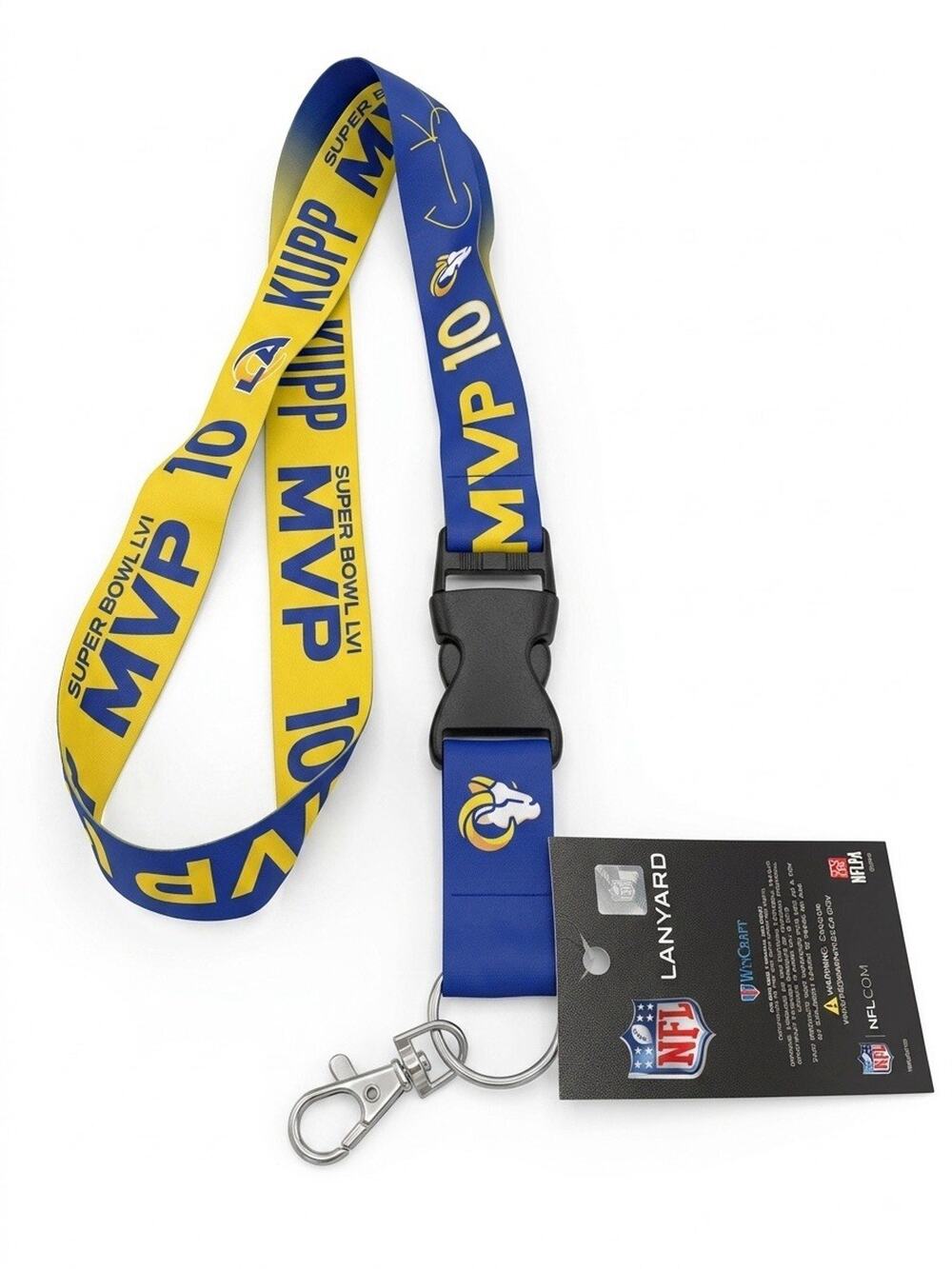Los Angeles Rams NFL Super Bowl LVI Copper Kupp MVP Lanyard Keychain - NWT